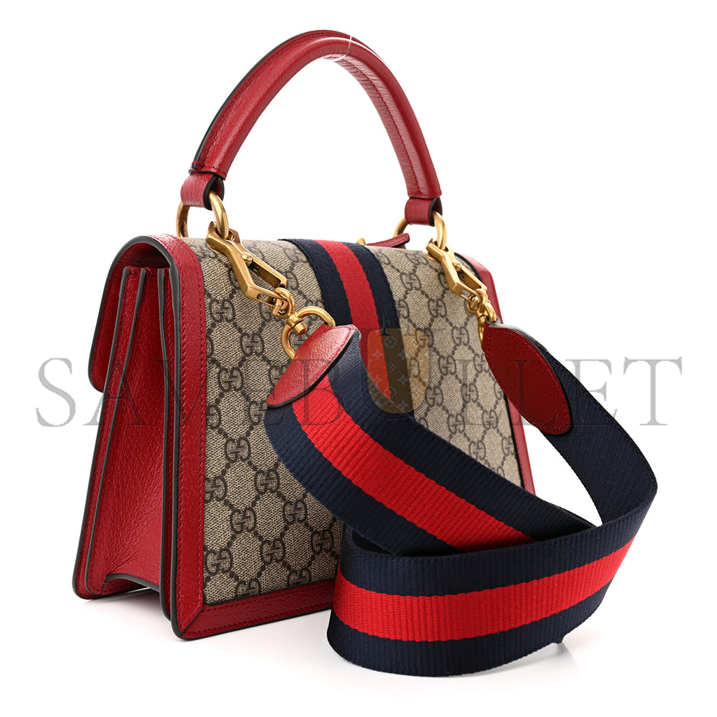 GUCCI GG SUPREME MONOGRAM SMALL QUEEN MARGARET TOP HANDLE BAG RED 476541 (25*18*10cm) GUCCI GG SUPREME MONOGRAM SMALL QUEEN MARGARET TOP HANDLE BAG RED 476541 (25*18*10cm)